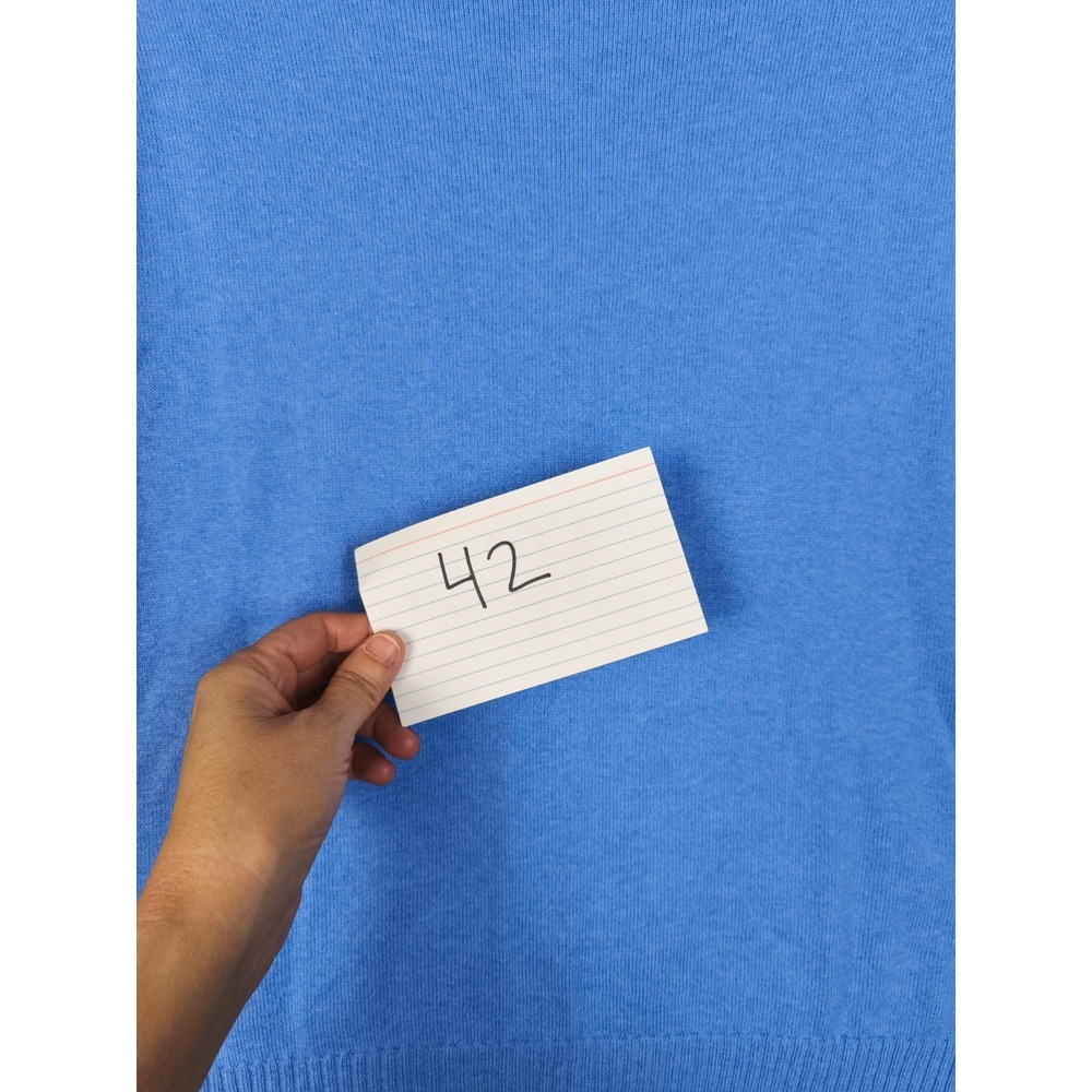 Zaket & Plover Sweater XS Blue Cashmere Cotton Colorblock Neon Knit Top - Picture 10 of 10